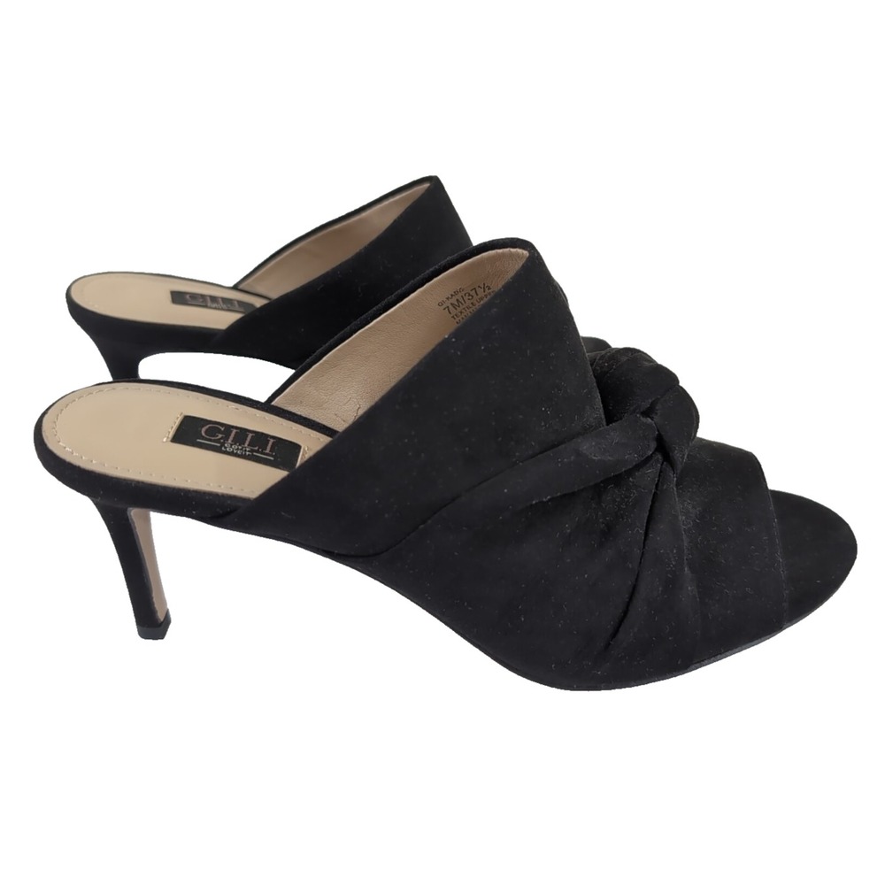 G.I.L.I. High Heel Mule Open Toe Shoe Womens 7 Black Dressy Cocktail Party Event - Picture 12 of 12